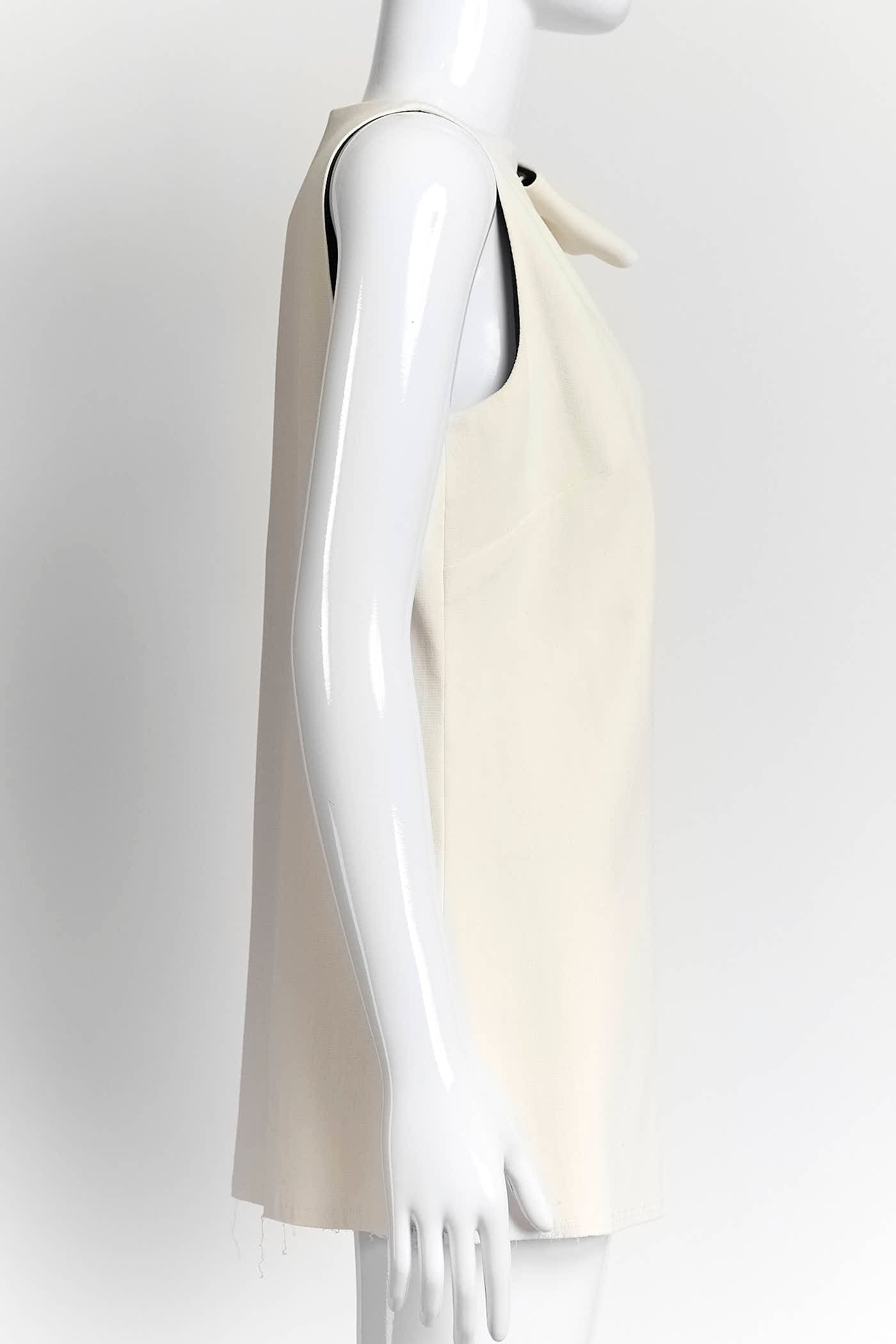 Lanvin Cream Sleeveless Top with Bow Detail 40