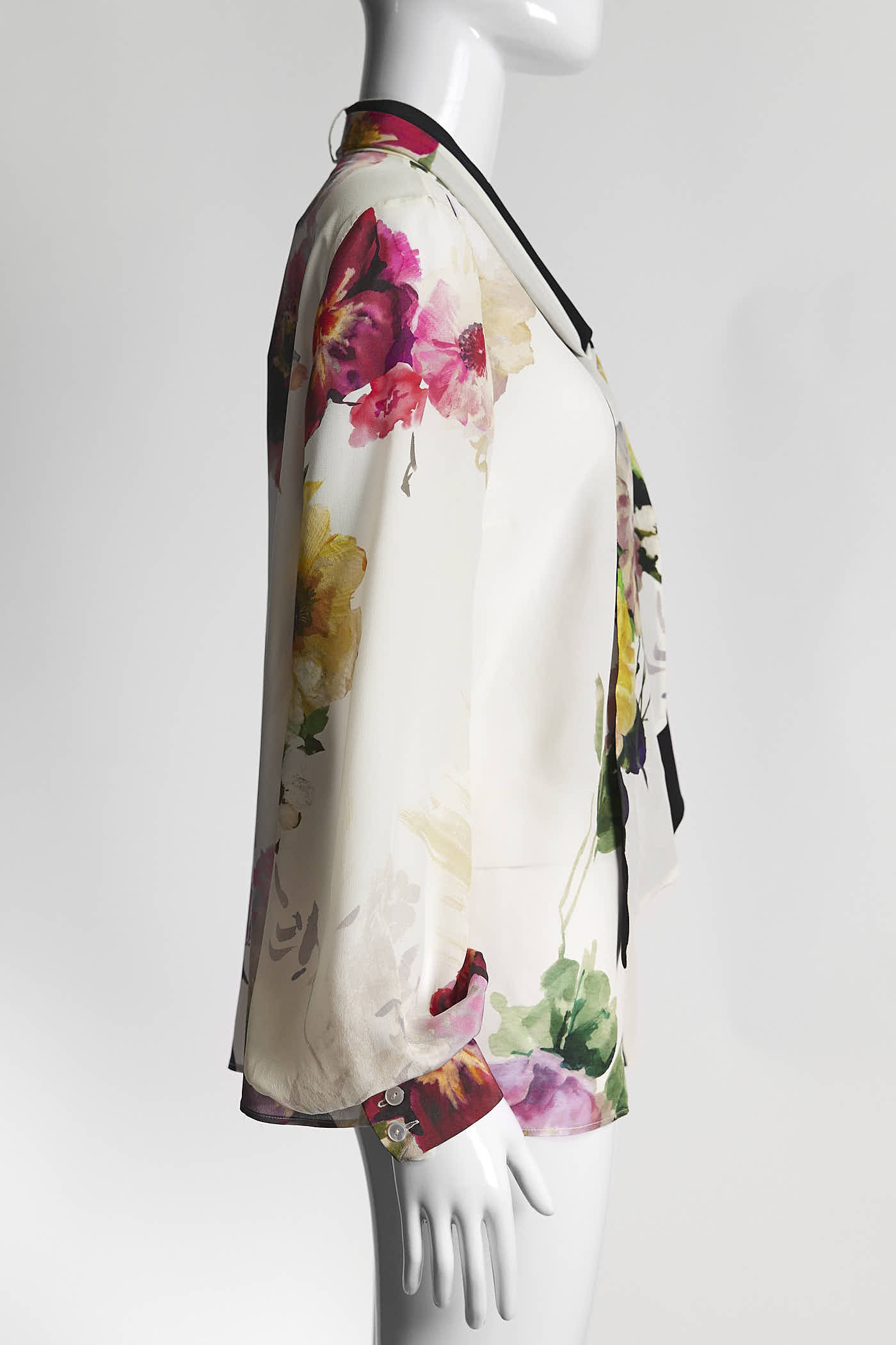 Lanvin Neck Tie Floral Blouse 38