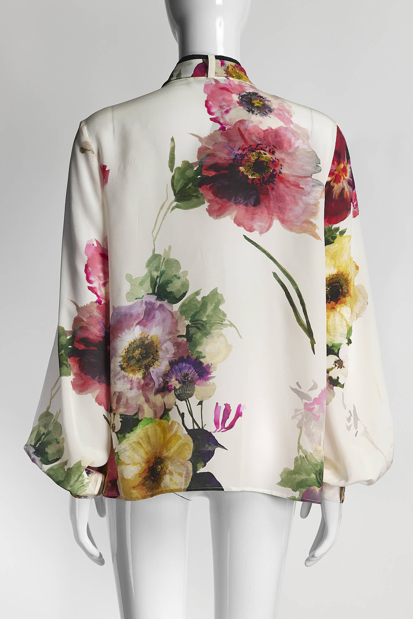 Lanvin Neck Tie Floral Blouse 38