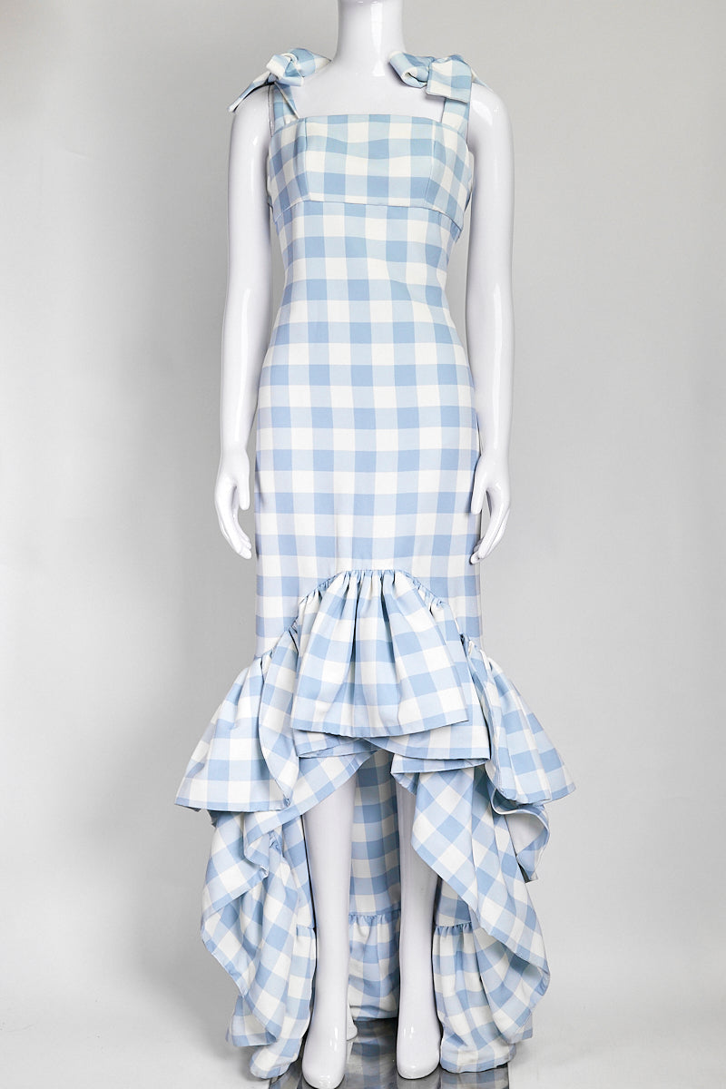 Leal Daccarett La Palma Dress in Blue Gingham US 6