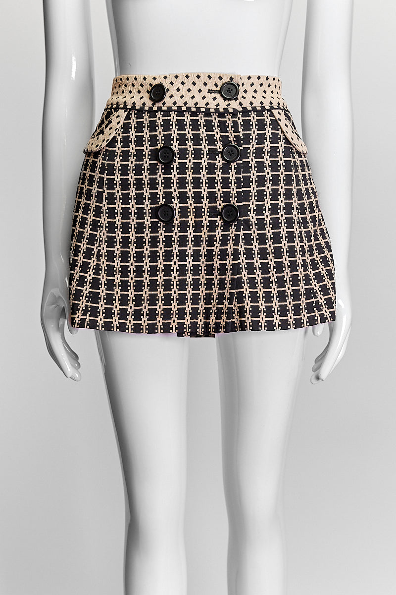 Louis Vuitton Beige Mini Silk Skirt