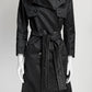 Louis Vuitton Black Metallic Monogram Printed Trench Coat 36