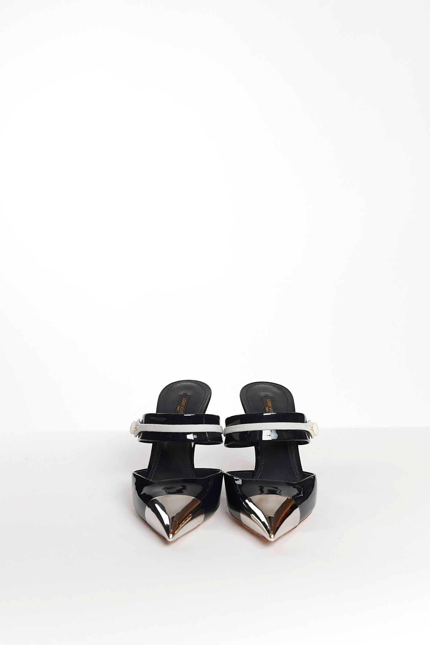 Louis Vuitton Black Mule with Silver Toe 38.5