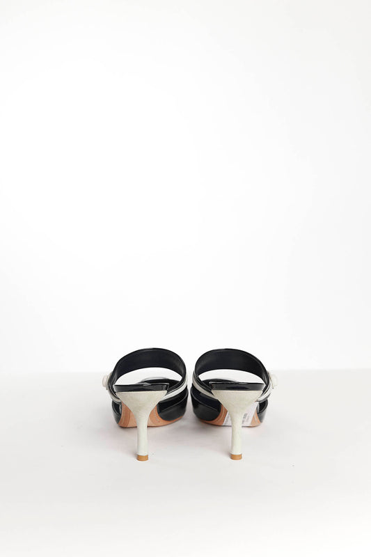 Louis Vuitton Black Mule with Silver Toe 38.5