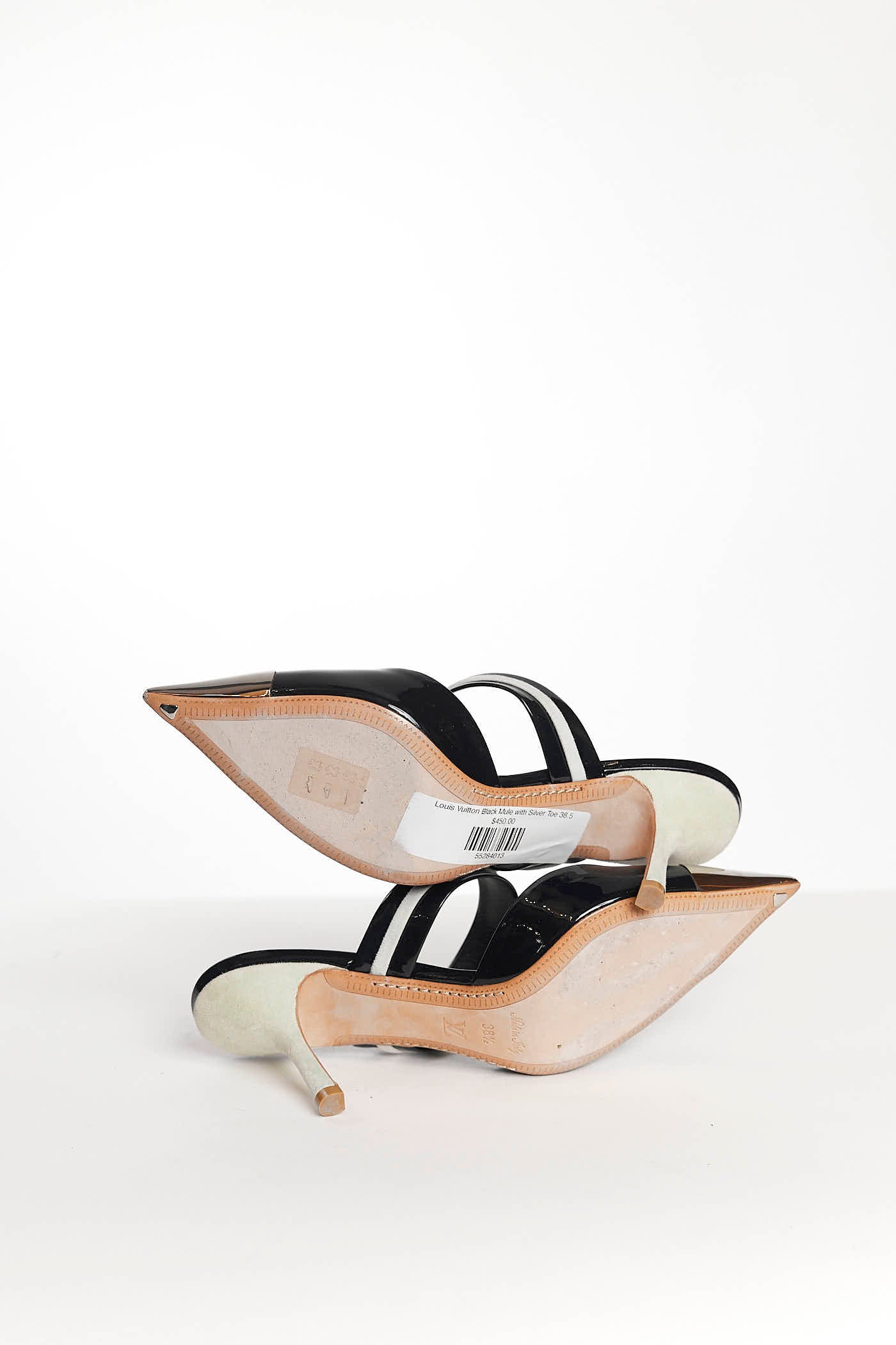 Louis Vuitton Black Mule with Silver Toe 38.5