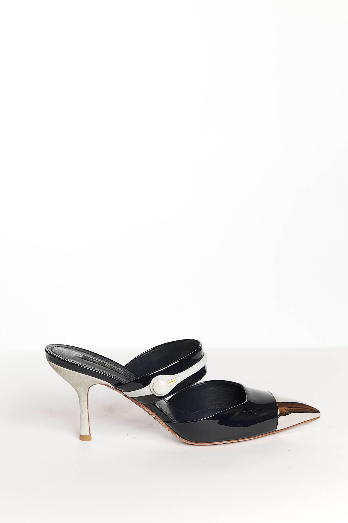 Louis Vuitton Black Mule with Silver Toe 38.5