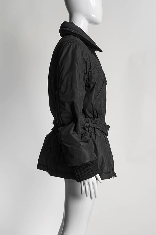 Louis Vuitton Black Puffer Jacket Cinched Waist 42