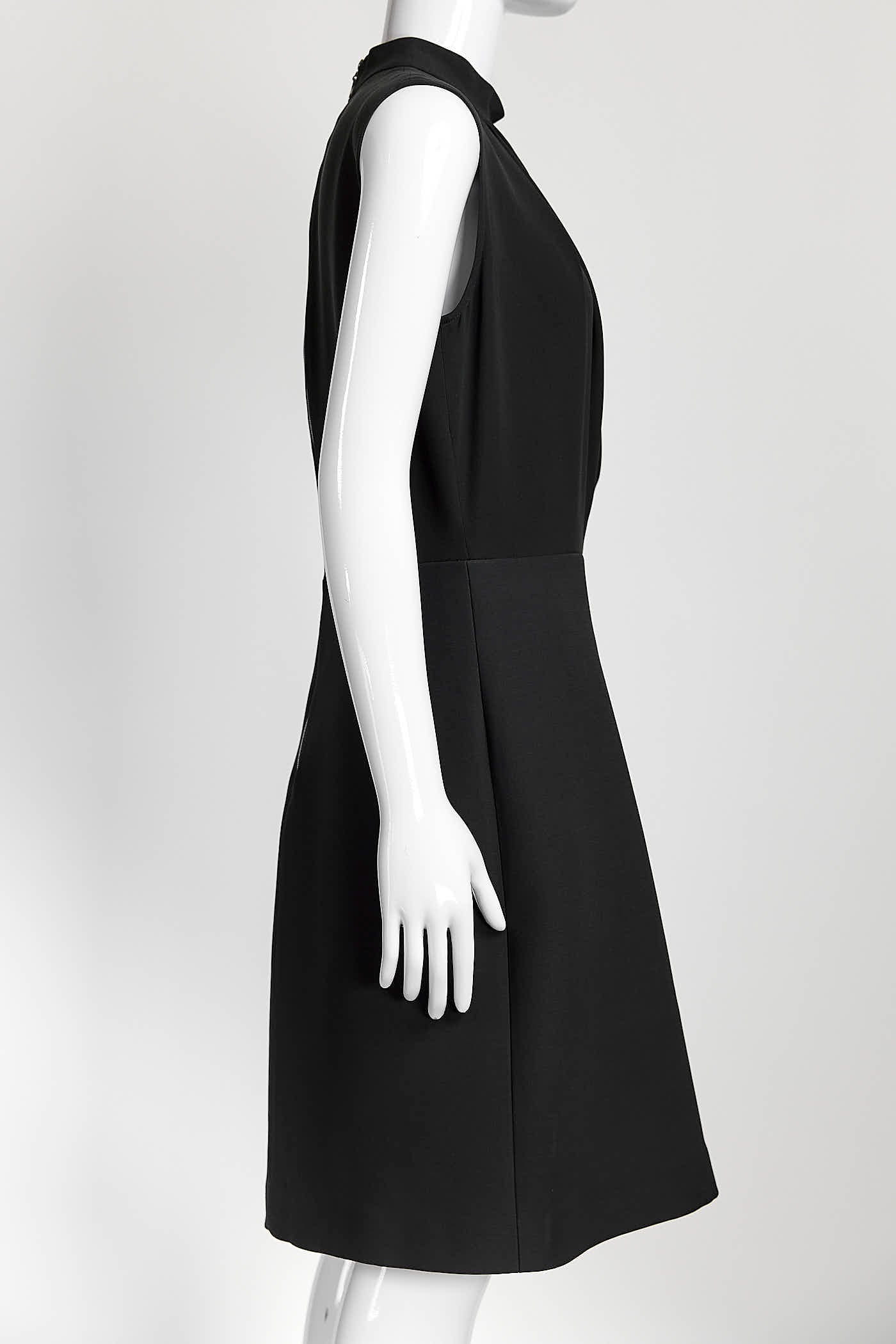 Louis Vuitton Black Sleeveless Button Detail Dress 38