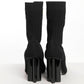 Louis Vuitton Black Sock Booties w/Multicolor Embroidered Logo 37.5