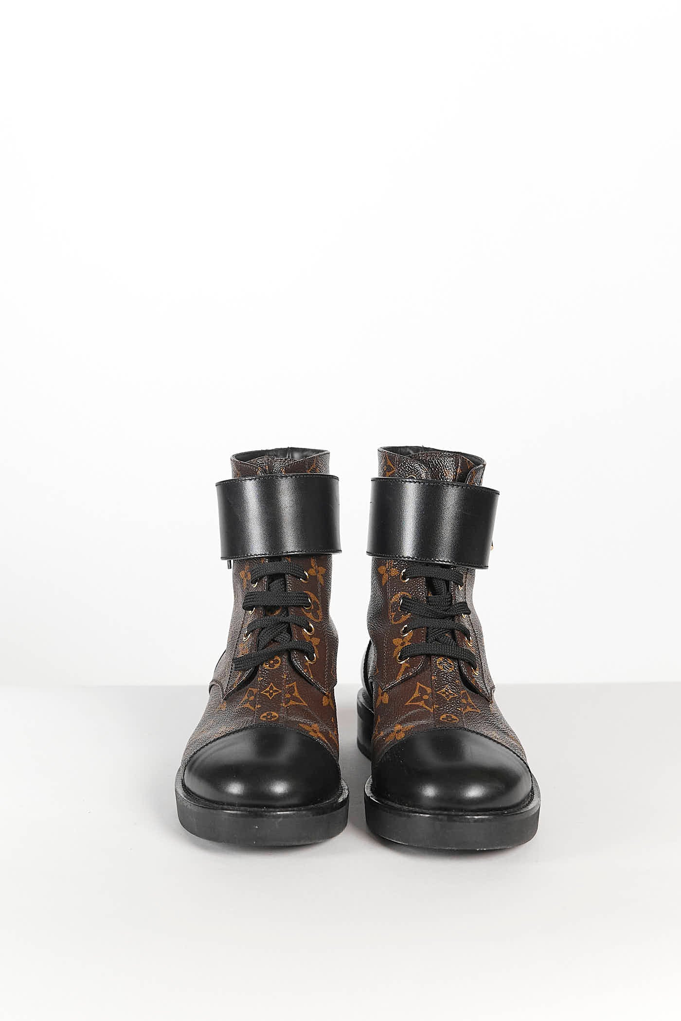 Louis Vuitton Brown Monogram Leather Ranger Boots 37.5