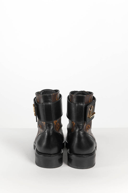 Louis Vuitton Brown Monogram Leather Ranger Boots 37.5