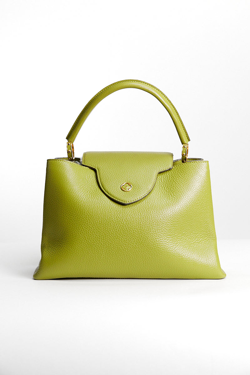 Louis Vuitton Lime Green Taurillon Leather Capucines Bag