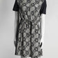 Louis Vuitton Navy Silk Printed Dress 36
