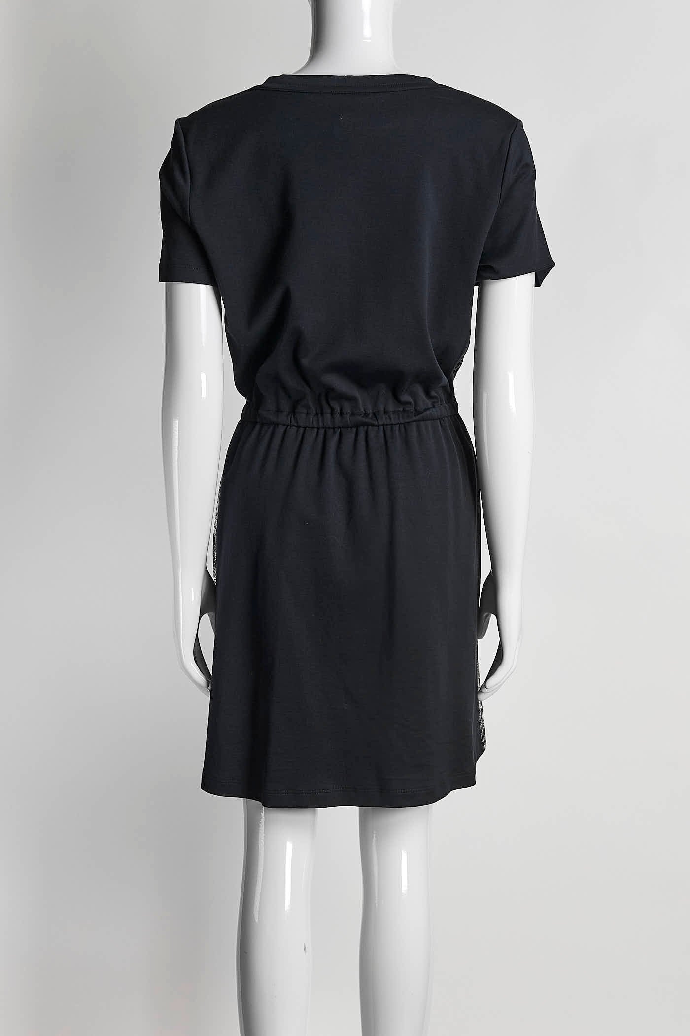 Louis Vuitton Navy Silk Printed Dress 36