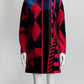 MCM Navy/Red Patterned Dress M