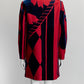 MCM Navy/Red Patterned Dress M