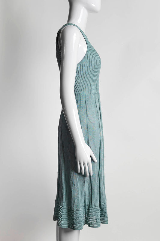 M Missoni Green Kint Sleeveless Dress 44