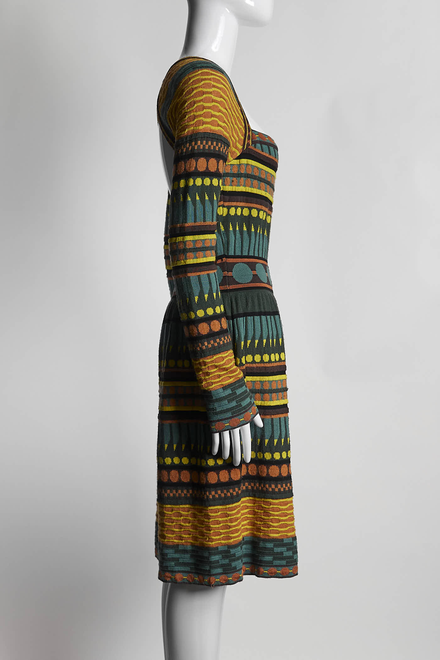 M Missoni Green Striped Mini Dress 44