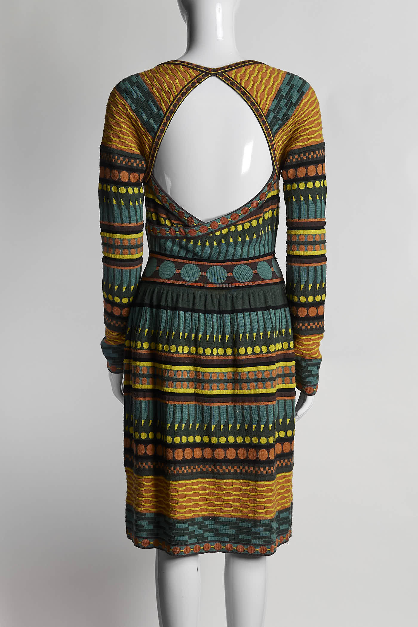 M Missoni Green Striped Mini Dress 44