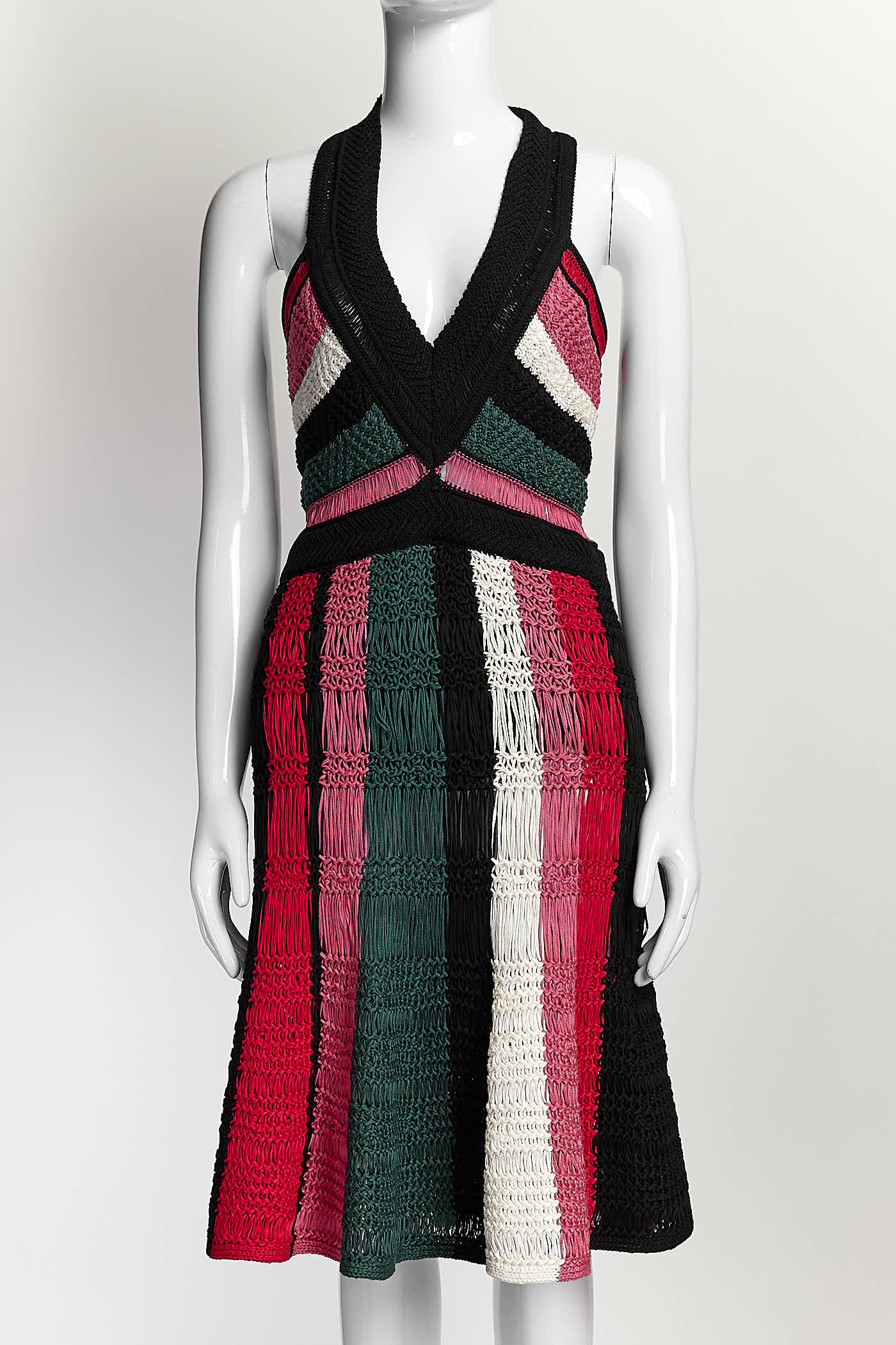 M Missoni Knit V-Neck Line Dress 44