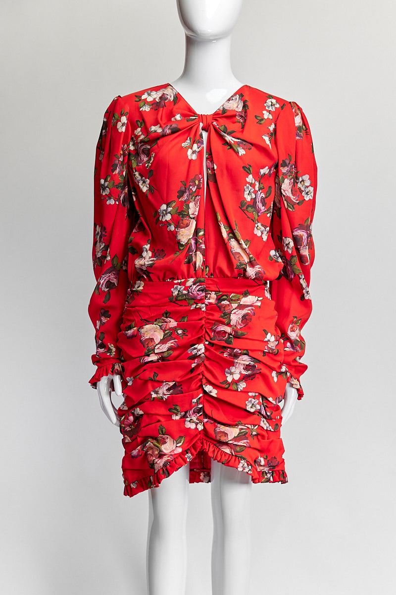 Magda Butrym Barletta Red Floral-Print Dress 38