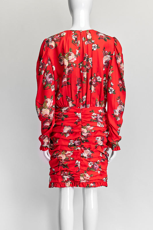 Magda Butrym Barletta Red Floral-Print Dress 38