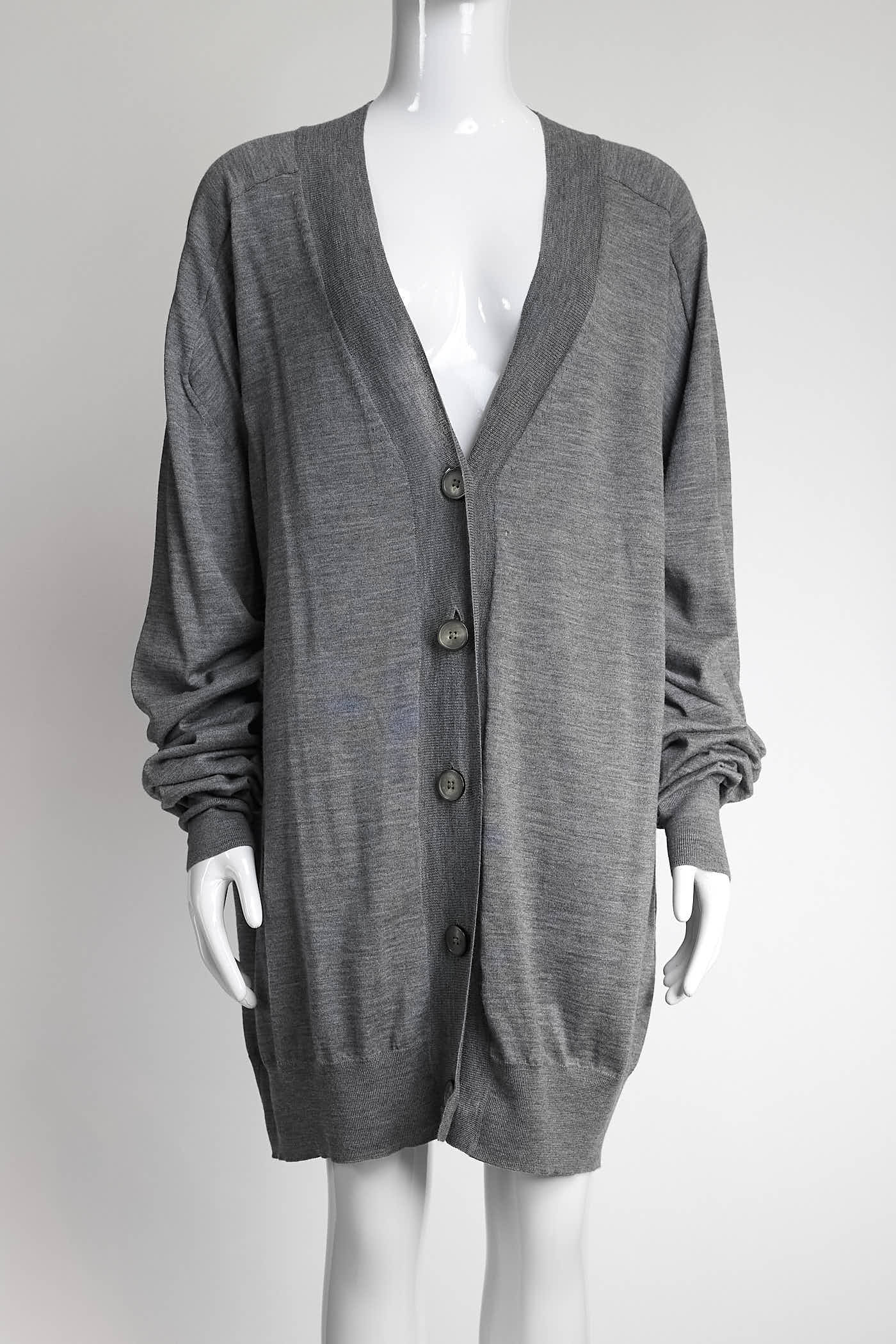 Maison Margiela Grey Wool Cardigan S