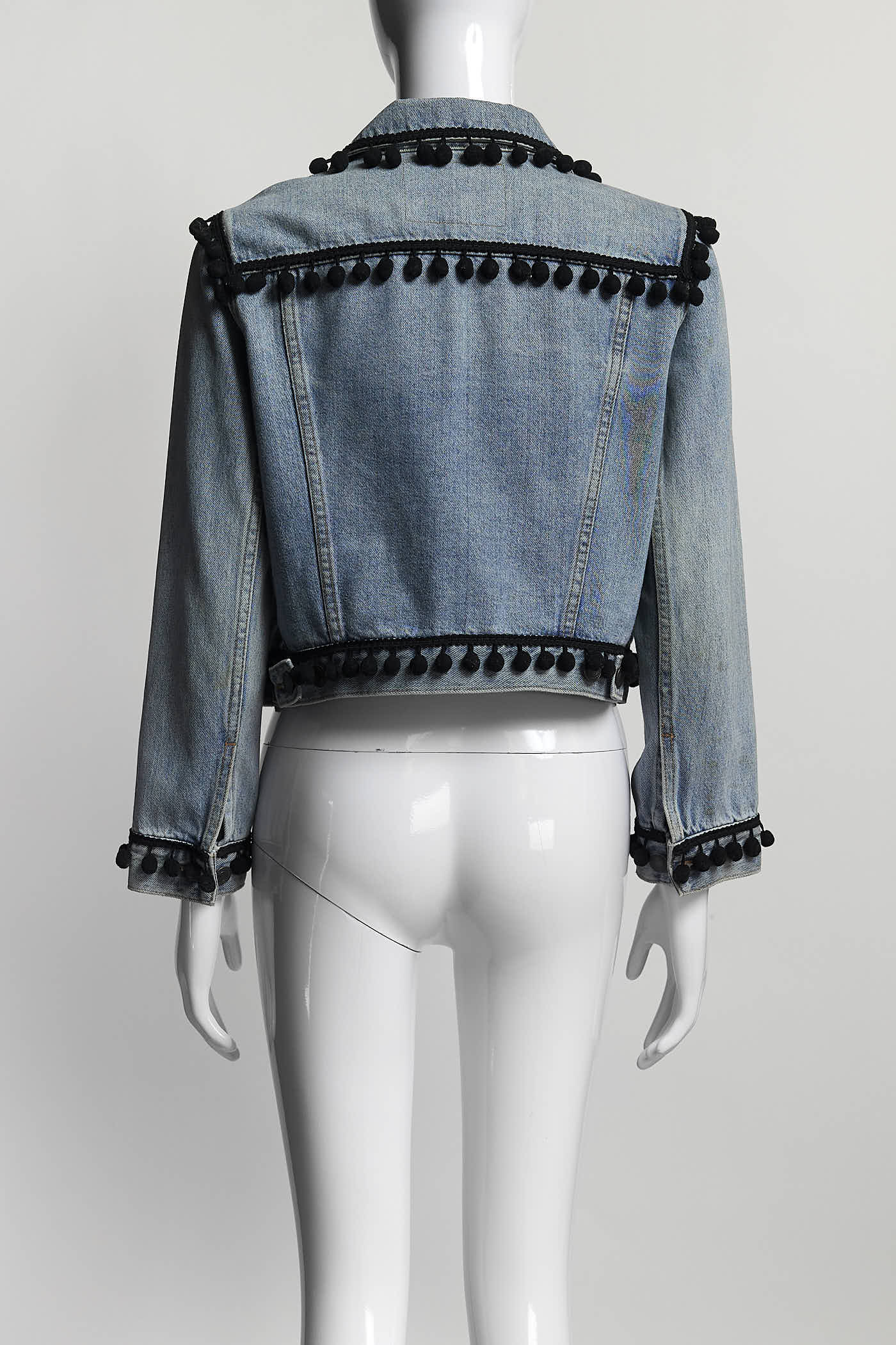 Marc Jacobs Shrunken Denim Pom Pom Jacket M