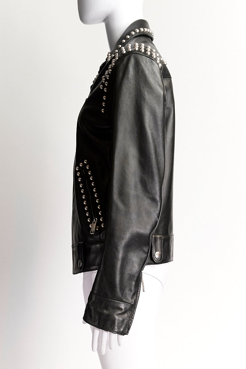 Marc Jacobs Studs Leather Jacket IT 46