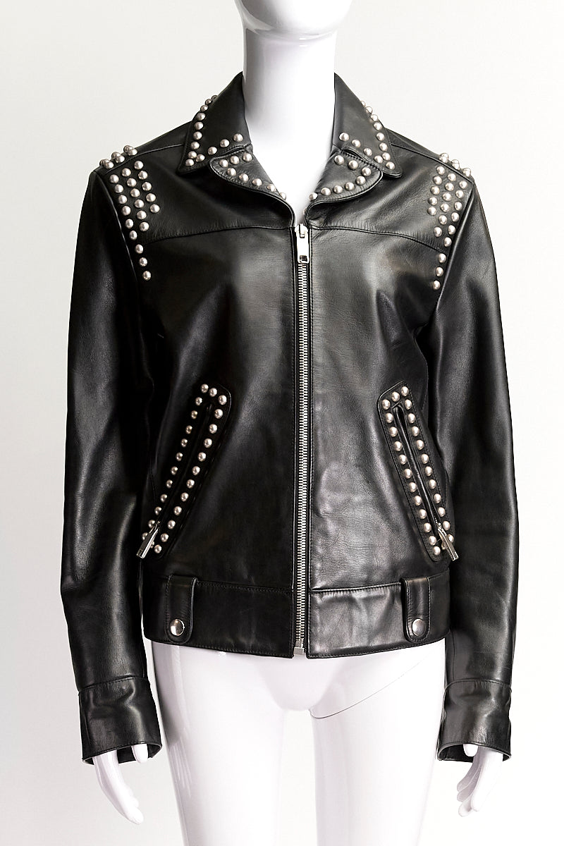 Marc Jacobs Studs Leather Jacket IT 46