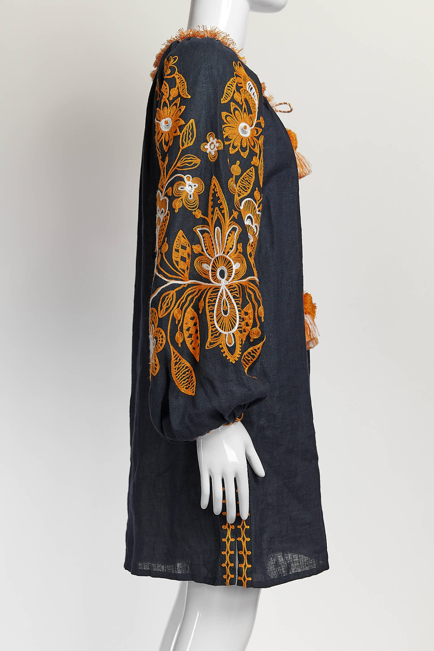 March 11 Navy Orange Embroidered  Dress XS