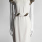 Marchesa Cream Silk Dress with Gold Sequin Detail 2