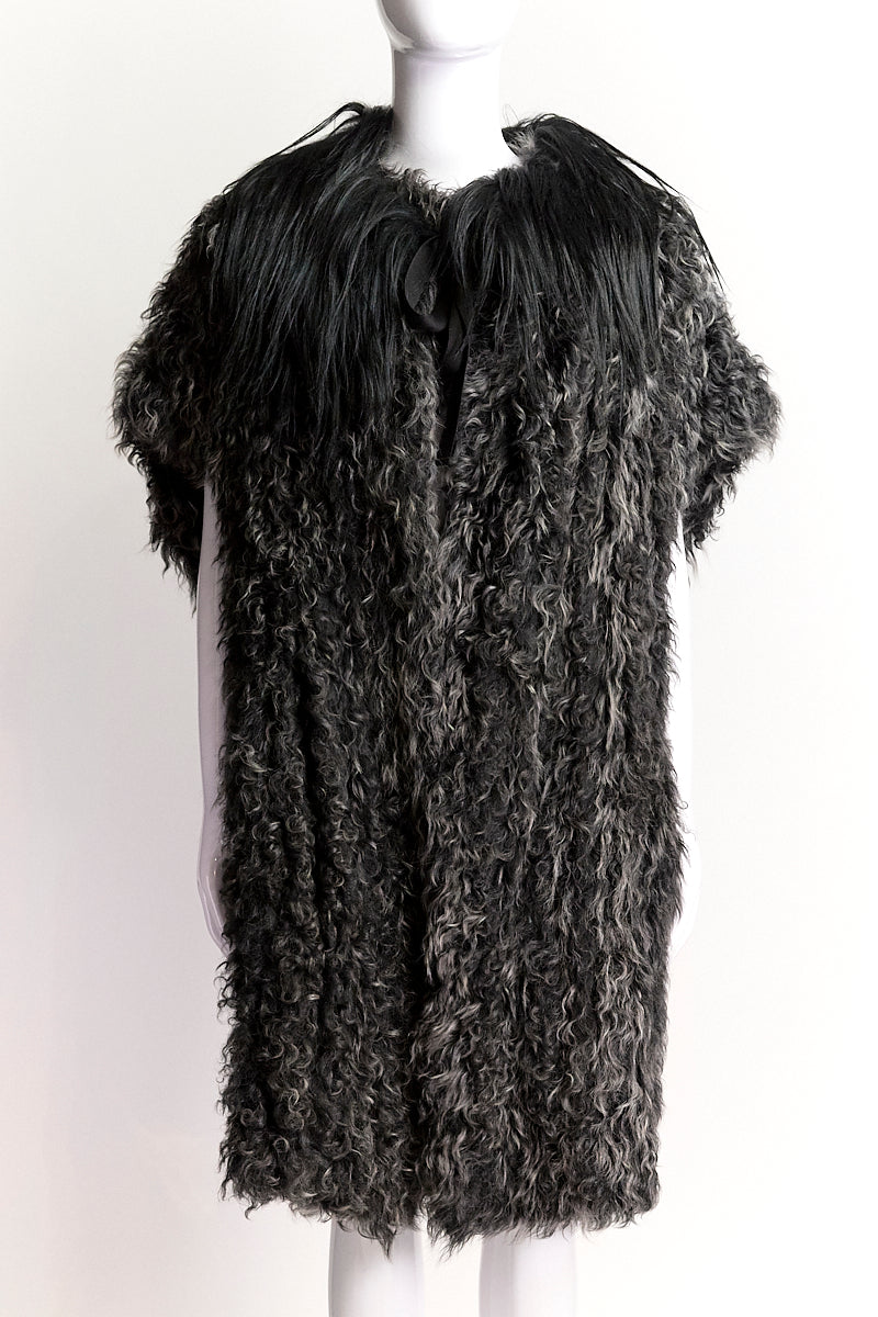 Marni Black Mongolian Lamb Coat IT 40