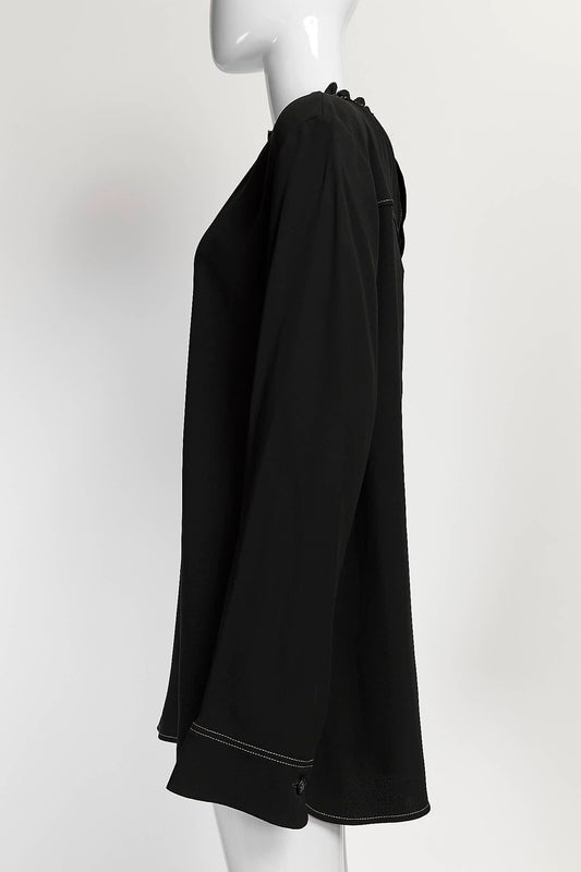 Marni Black with White Stitch Blouse 44