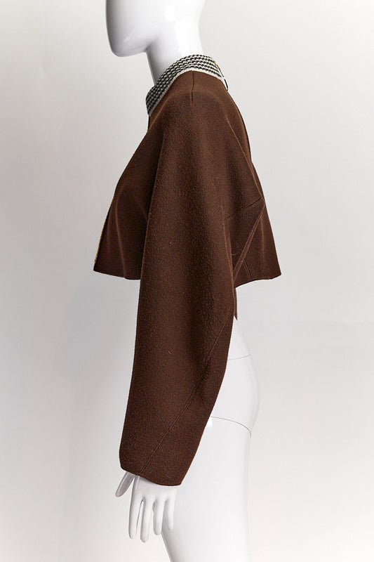 Marni Brown Crop Knit Sweater IT 38