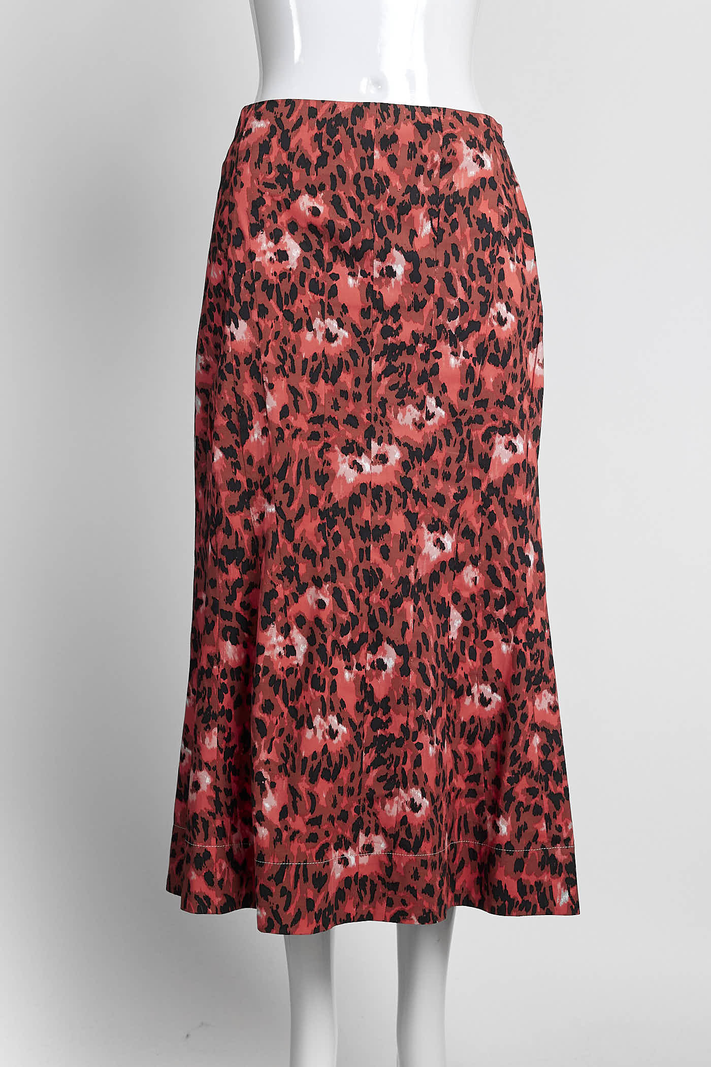 Marni Red Leopard Print Skirt 38