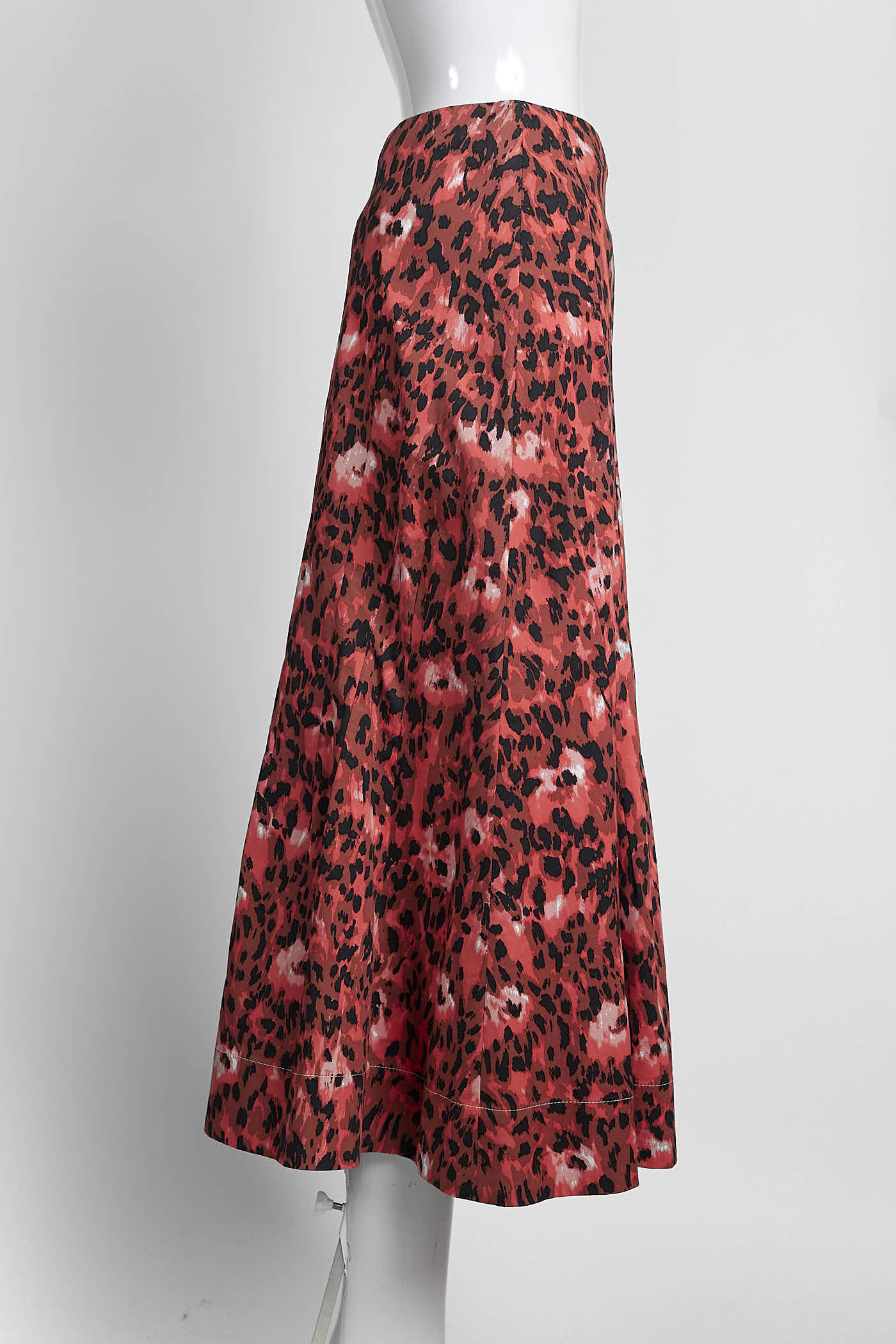 Marni Red Leopard Print Skirt 38