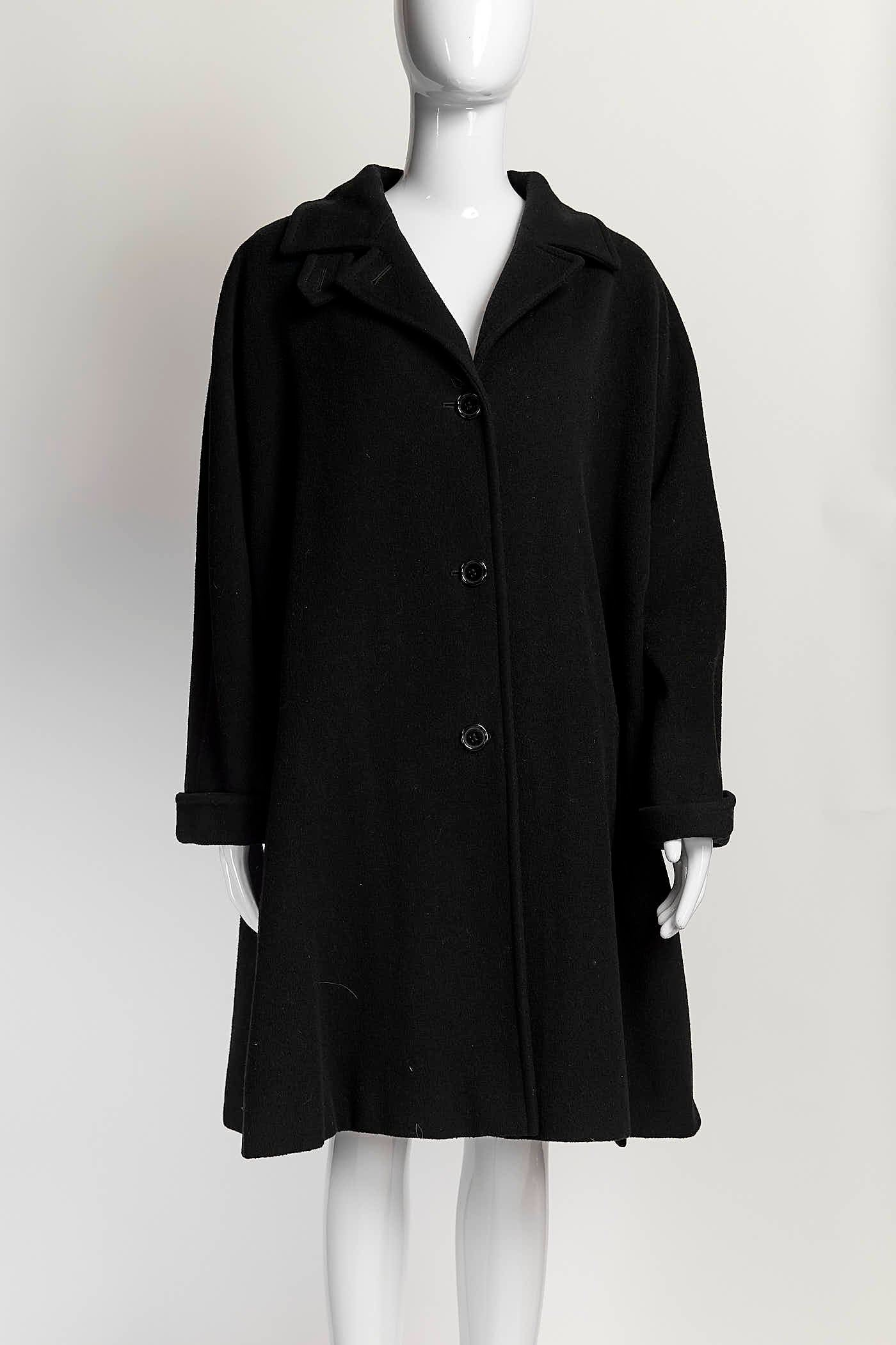 Max Mara Black Pea Coat IT 50