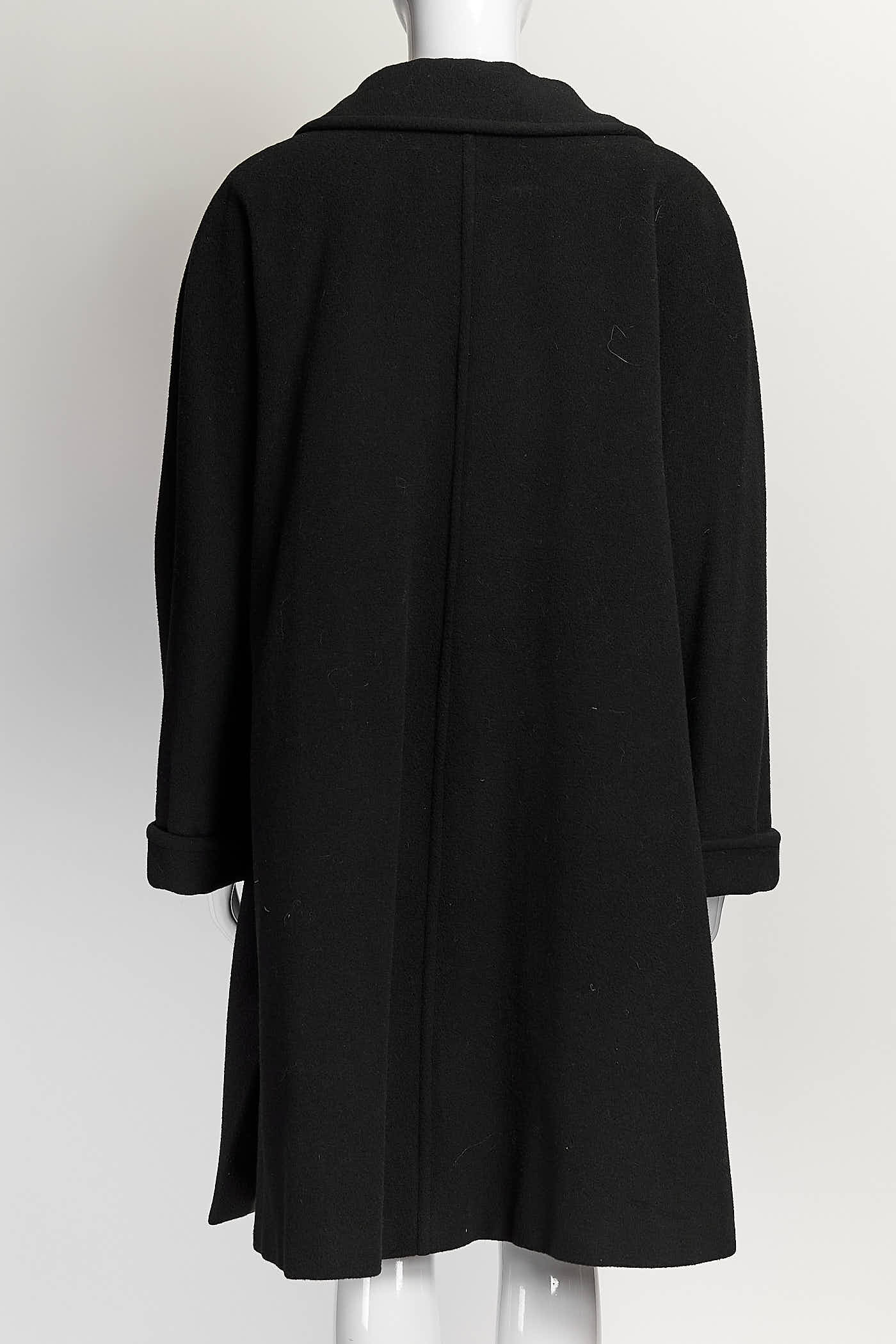 Max Mara Black Pea Coat IT 50