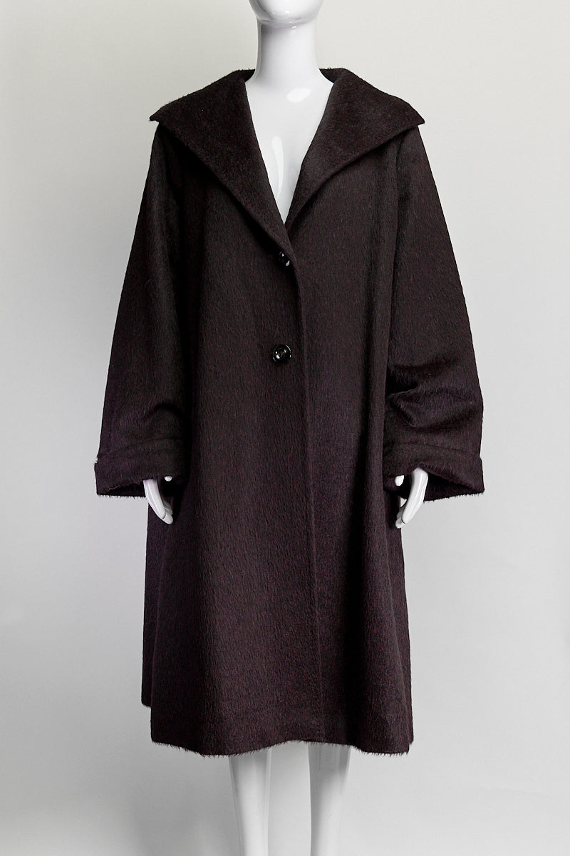 Max Mara Brown Alpaca Coat IT 48