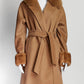 MaxMara Fur-Trimmed Camel Coat 42