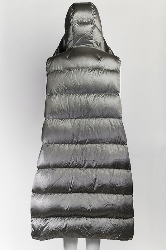 Max Mara Spacegi Sleeveless Grey Down Jacket US 14