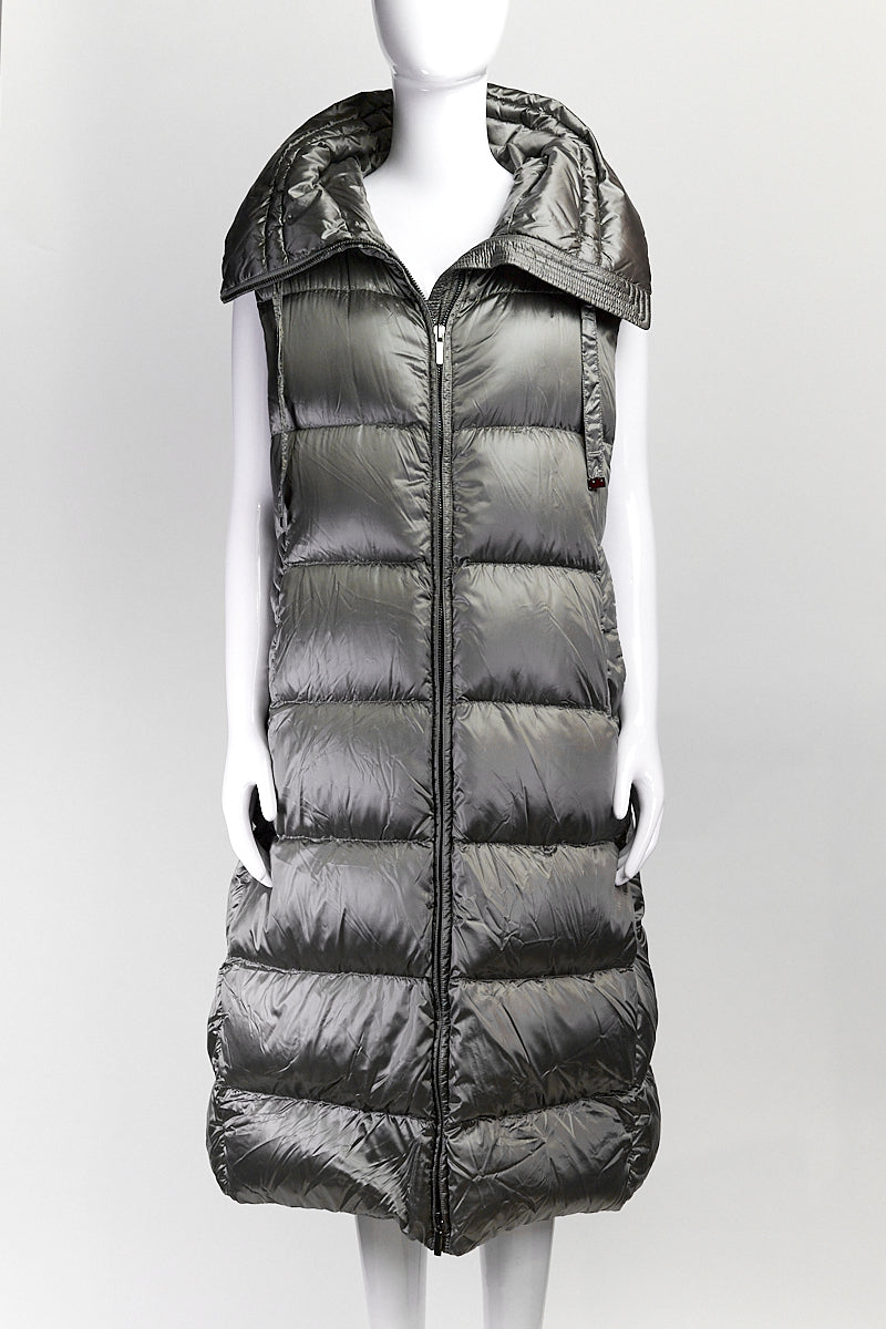 Max Mara Spacegi Sleeveless Grey Down Jacket US 14