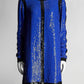 Michael Kors Blue Long Sleeve Sequin Dress US 4