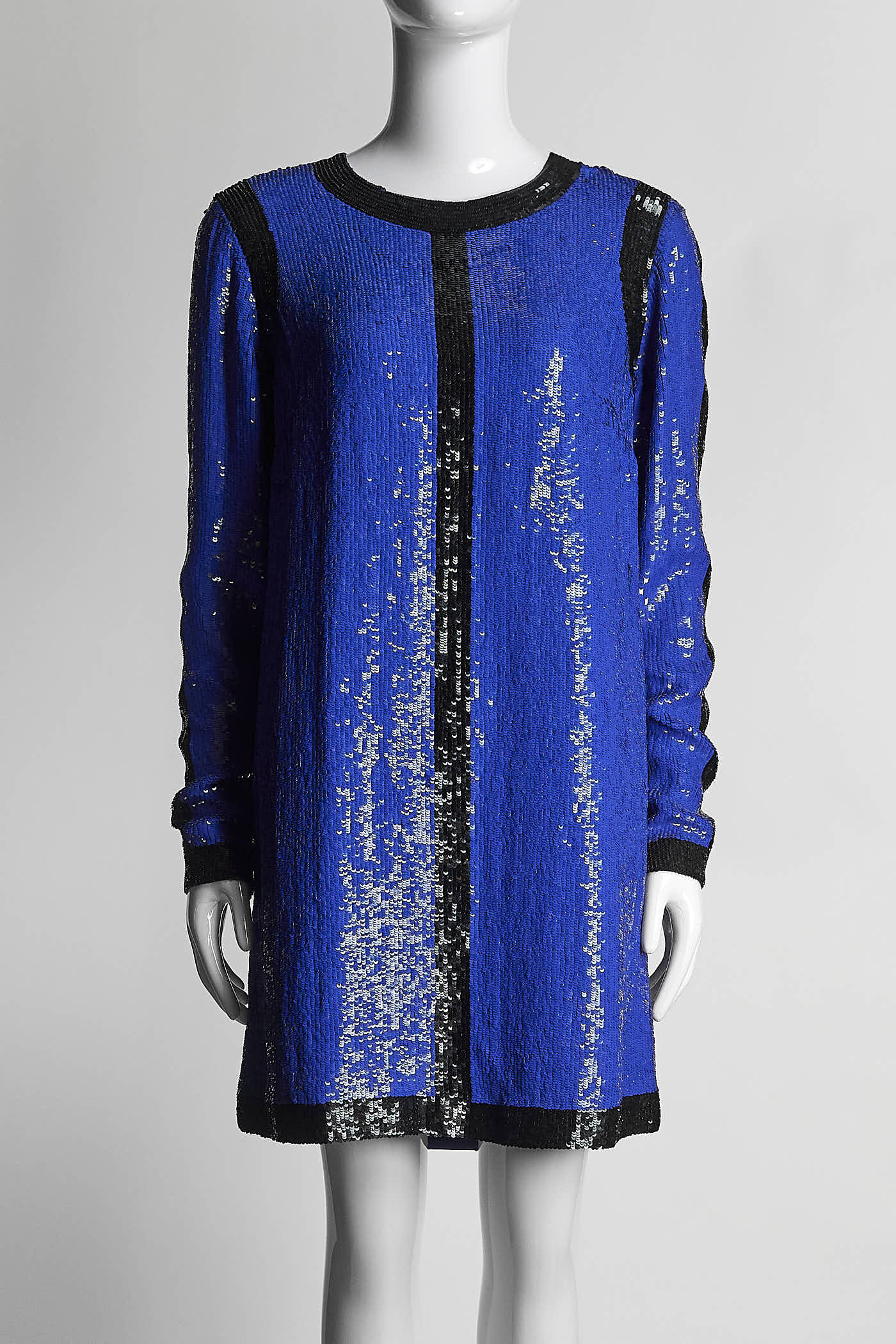 Michael Kors Blue Long Sleeve Sequin Dress US 4