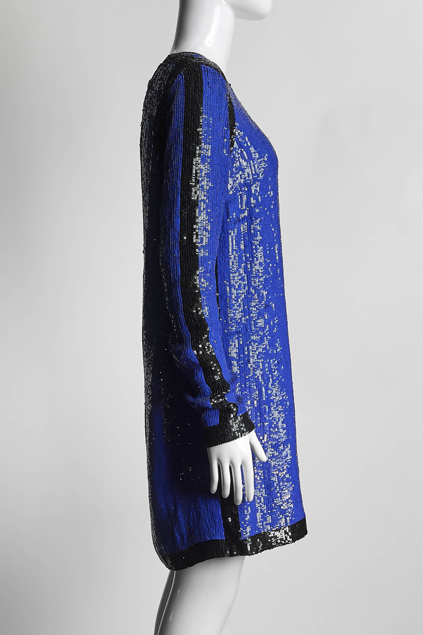 Michael Kors Blue Long Sleeve Sequin Dress US 4