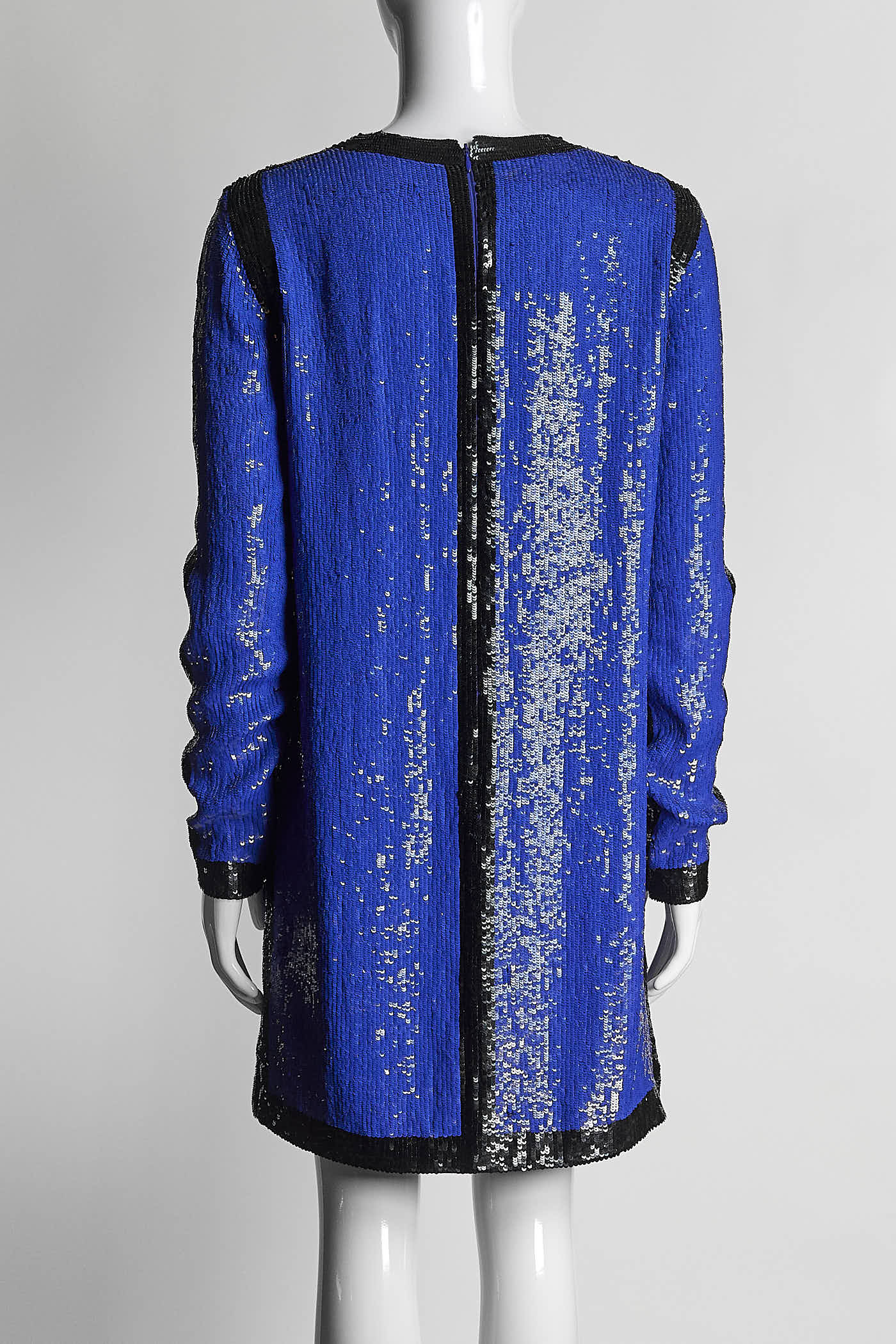 Michael Kors Blue Long Sleeve Sequin Dress US 4