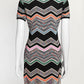 Missoni Black Multicolor Knit Turtleneck mini Dress 40