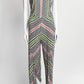 Missoni Black Orange Striped Kint Jumpsuit 40