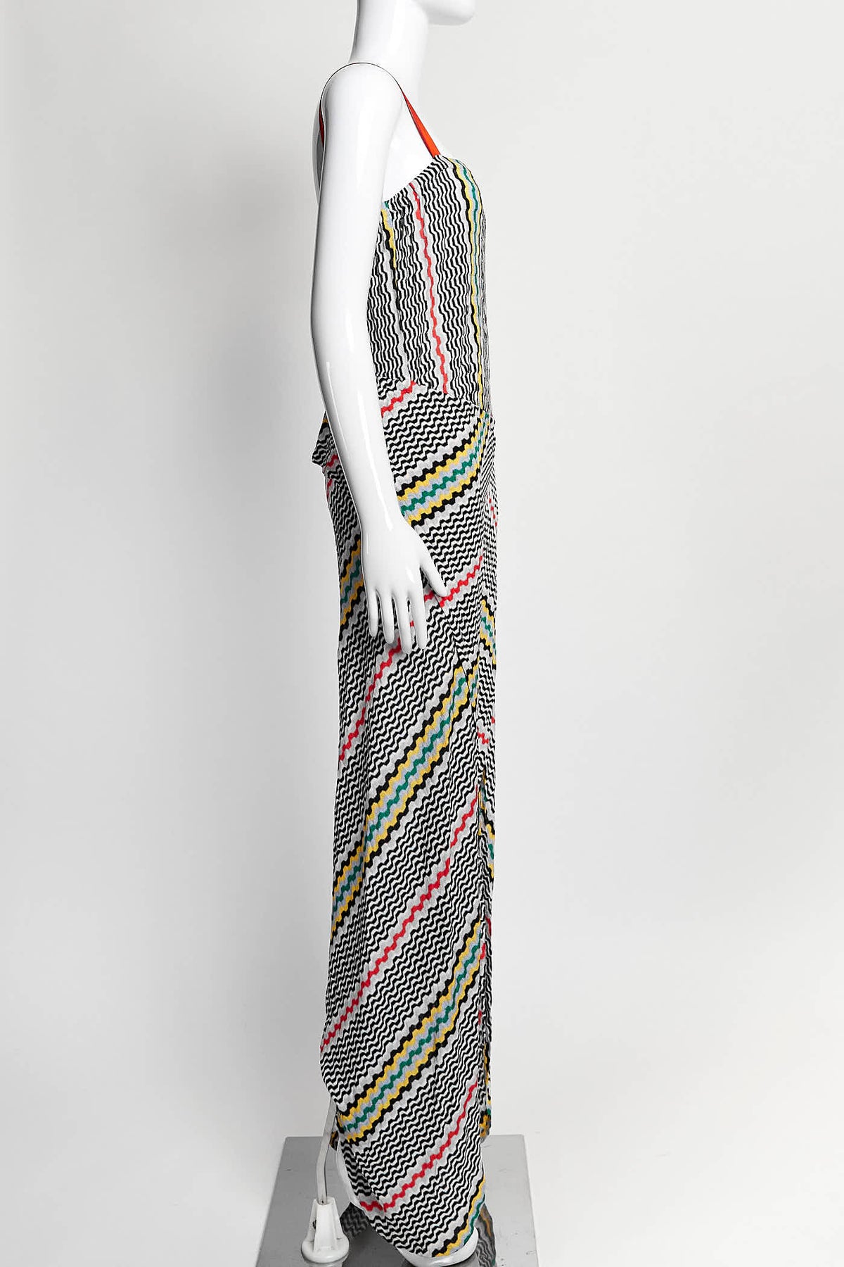 Missoni Black Orange Striped Kint Jumpsuit 40